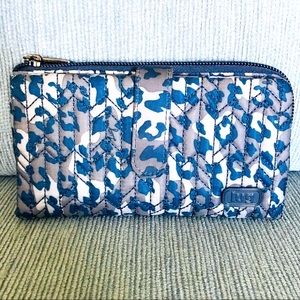 Lug Tram RFID Wallet in Blue Leopard Print